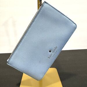 Kate Spade New York Saffiano Leather Wallet Wristlet Clutch Purse Bag Blue Small